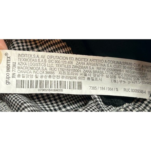 Zara‎ Womens Size Small Black White Plaid Elastic Shorts with Belt Pockets - Picture 6 of 7